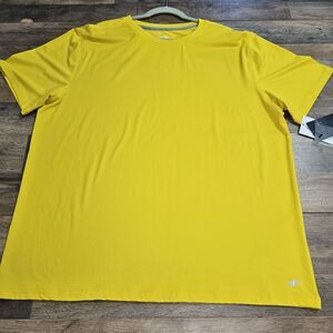 New NordicTrack T-Shirt Mens XXL Yellow Short Sleeve Crew Neck Activewear Top